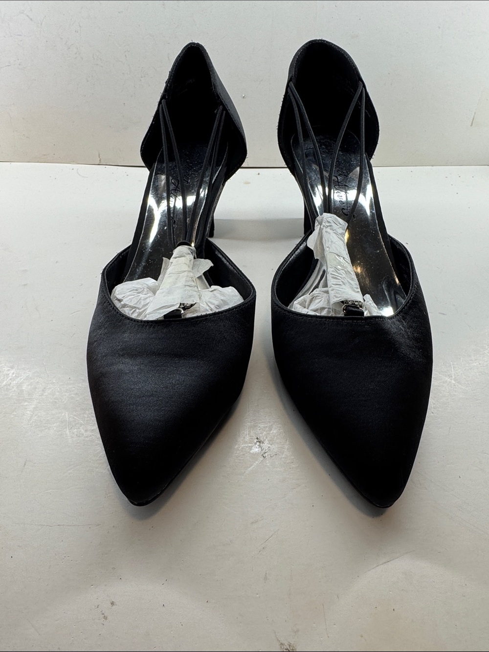 Sleek Black Pointed D'Orsay Heels